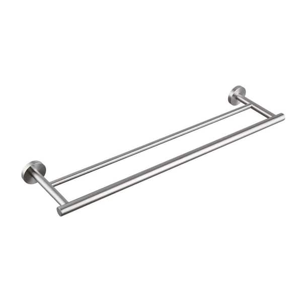 24 in. Wall Mounted Towel Bar in Brushed Nickel