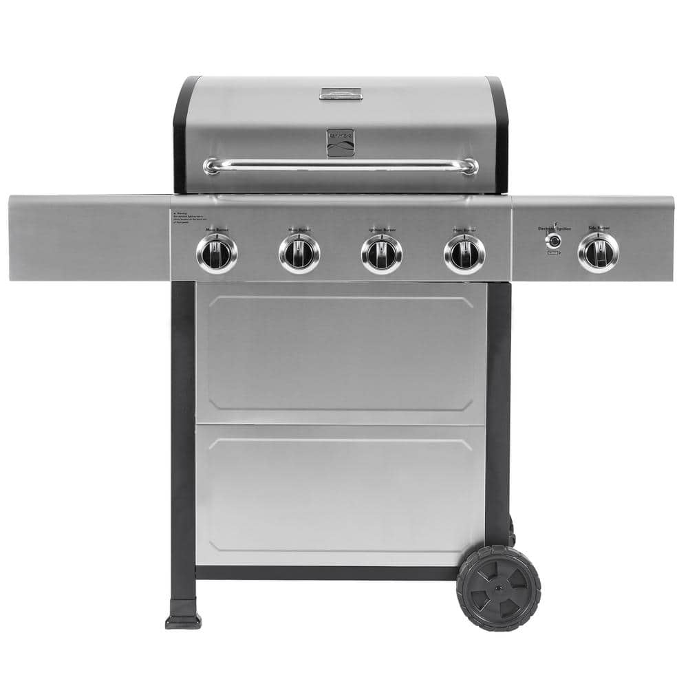 Kenmore 4-Burner Stainless Steel Propane Gas Grill with Side Burner