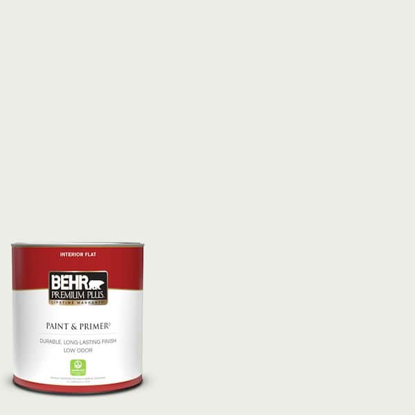 BEHR PREMIUM PLUS 1 qt. #52 White Flat Low Odor Interior Paint & Primer