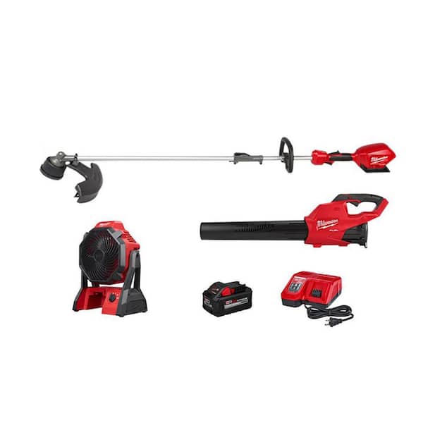 Milwaukee M18 FUEL 18V Lithium-Ion Brushless Cordless QUIK-LOK String Trimmer/Blower Combo Kit with M18 Fan