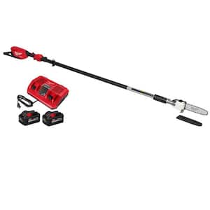 M18 FUEL 10 in. 18V Lithium-Ion Brushless Cordless Telescoping Pole Saw & (2) 8.0Ah Battery, Dual Bay Rapid Charger