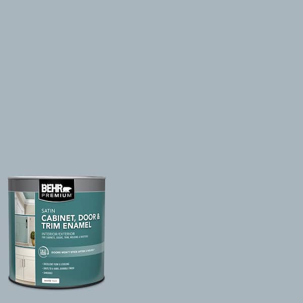 BEHR PREMIUM 1 qt. #MQ5-23 Intercoastal Gray Satin Enamel Interior/Exterior Cabinet, Door & Trim Paint