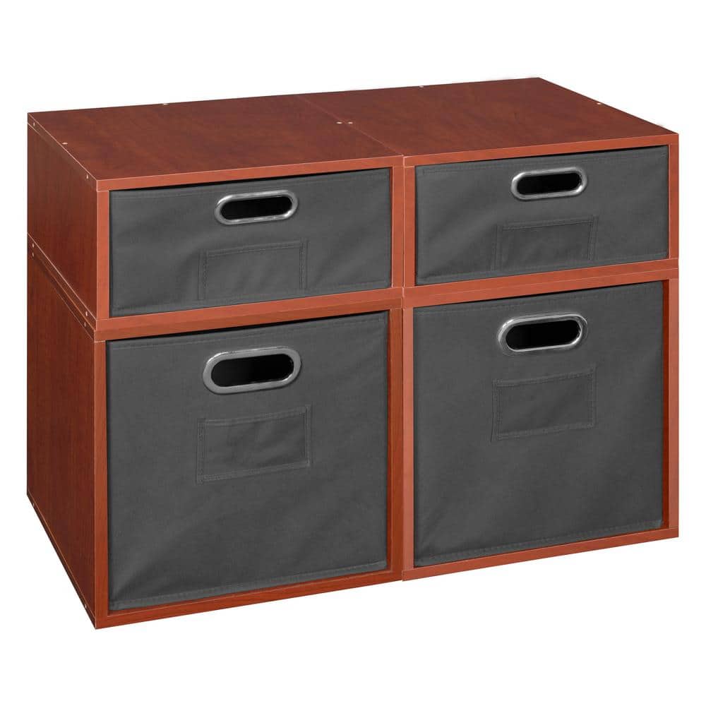 19.5 in. H x 26 in. W x 13 in. D Wood 4- Cube Organizer