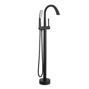 Single-Handle Freestanding Tub Faucet with Handheld Shower in. Matte Black