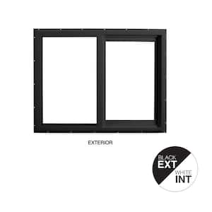 47.5 in. x 35.5 in. Select Series Horizontal Sliding Left Hand Black Vinyl Window with White Int, HPSC Glass and Screen
