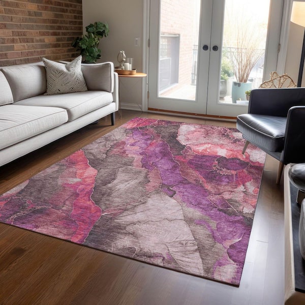 Chantille Machine Washable Indoor/Outdoor Abstract ACN1864 Blush 3 ft. x 5 ft. Accent Rug