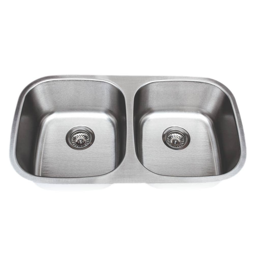 32-Inch Stainless Steel Double Bowl Drop-In Kitchen Sink