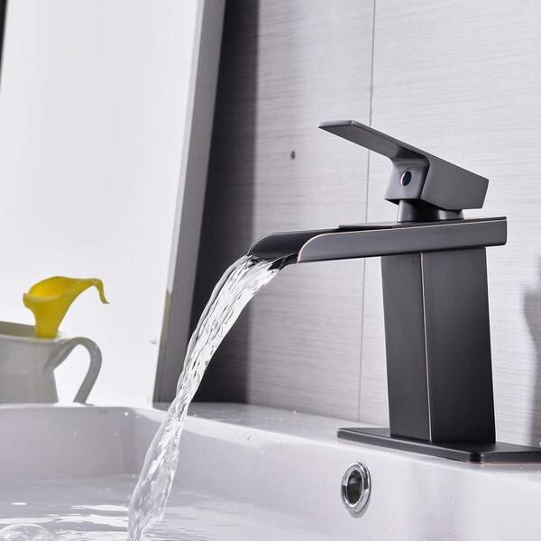 BWE Waterfall Single Hole Single-Handle Bathroom Sink Faucet With 
