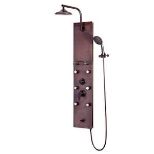 Sedona 52 in. 6-Jet Shower Panel System with Handshower in Hammered Copper and Oil Rubbed Bronze