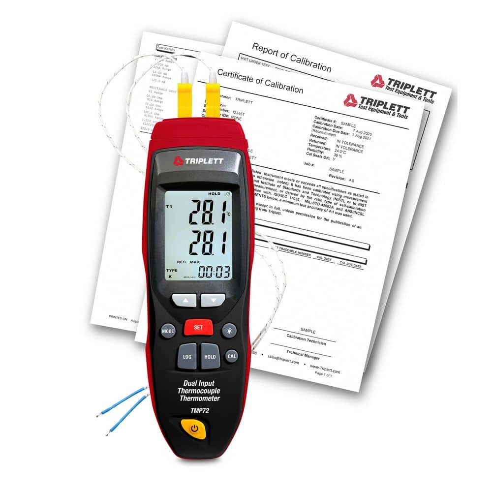 Dual Input Thermocouple Thermometer with Certificate of Traceability to NIST price history on PriceWatchPro