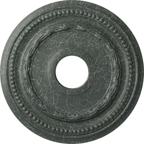 Ekena Millwork 1" x 15-3/8" x 15-3/8" Polyurethane Federal Ceiling Medallion, Athenian Green Crackle