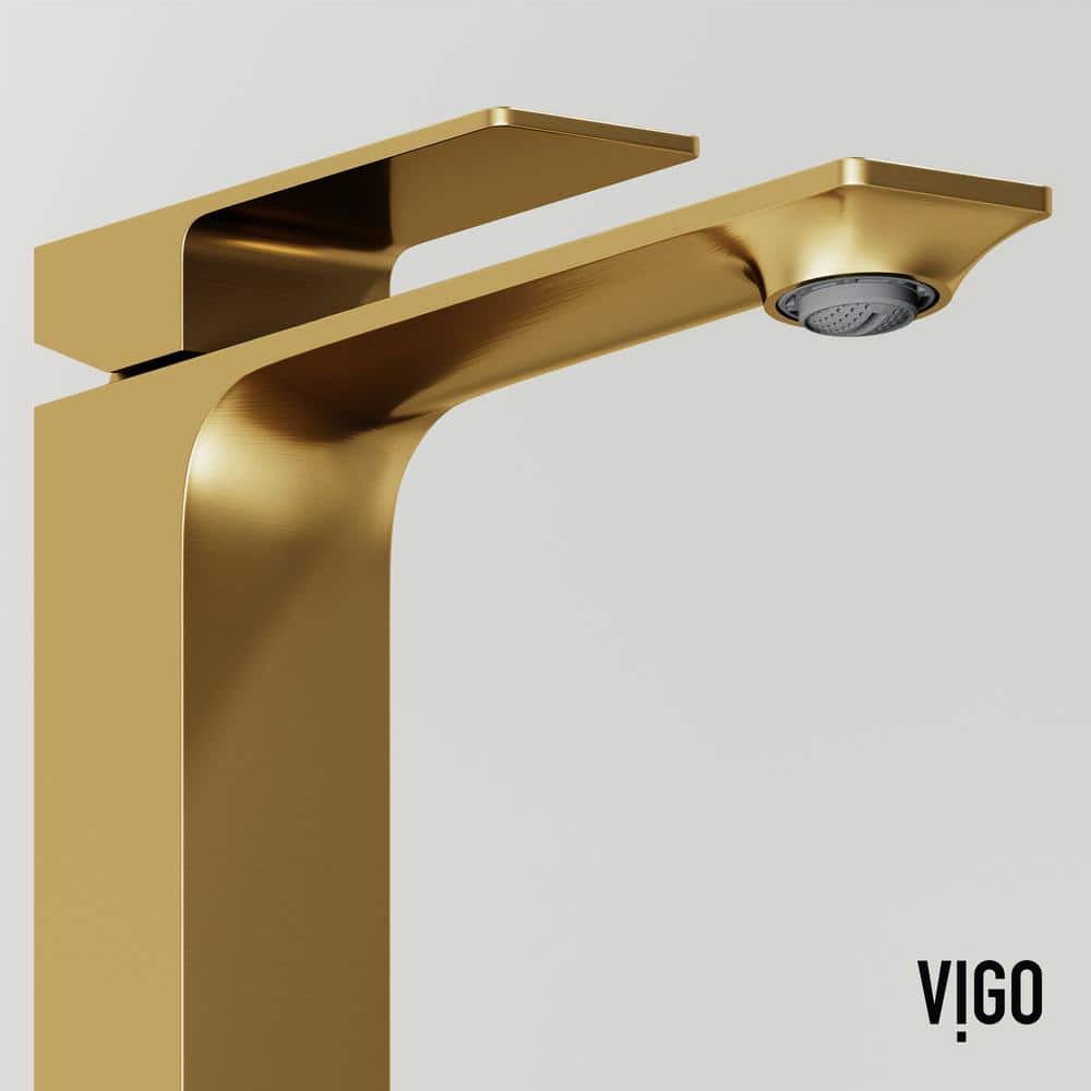 Dunn 11" Matte Brushed Gold Vessel Sink Faucet