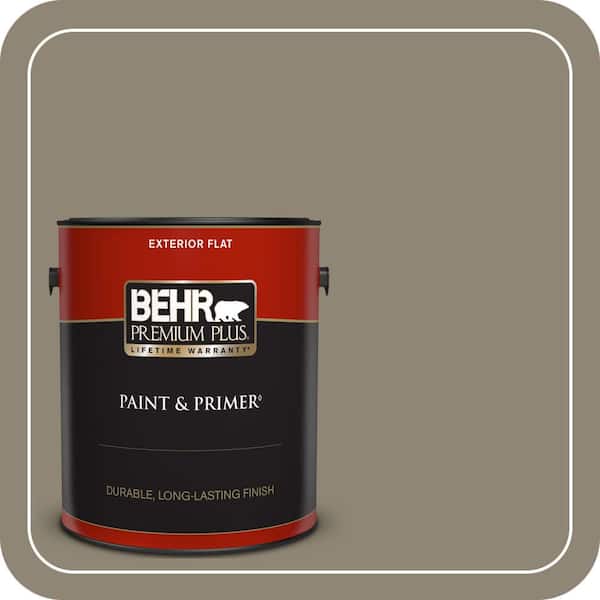 BEHR PREMIUM PLUS 1 gal. #ECC-14-2 Great Frontier Flat Exterior Paint & Primer