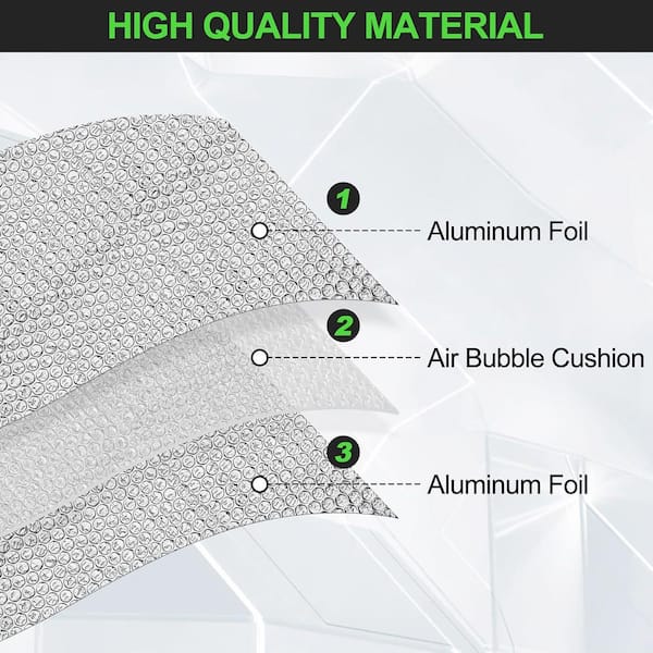 Reflective Foil Insulation Roll - 100 Sq Ft, 6 Ft Wide, 1/4 Inch Thick | Heat Shield & Thermal Barrier For Home & Garage