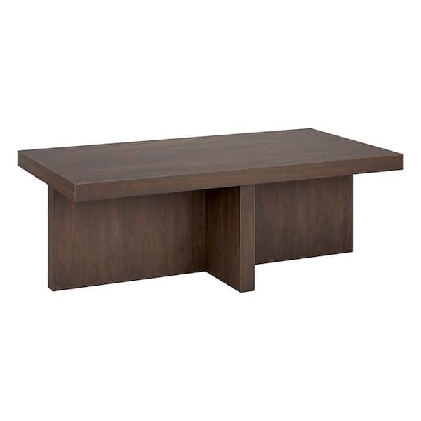 Elna 44 in. Alder Brown Rectangle MDF Top Coffee Table