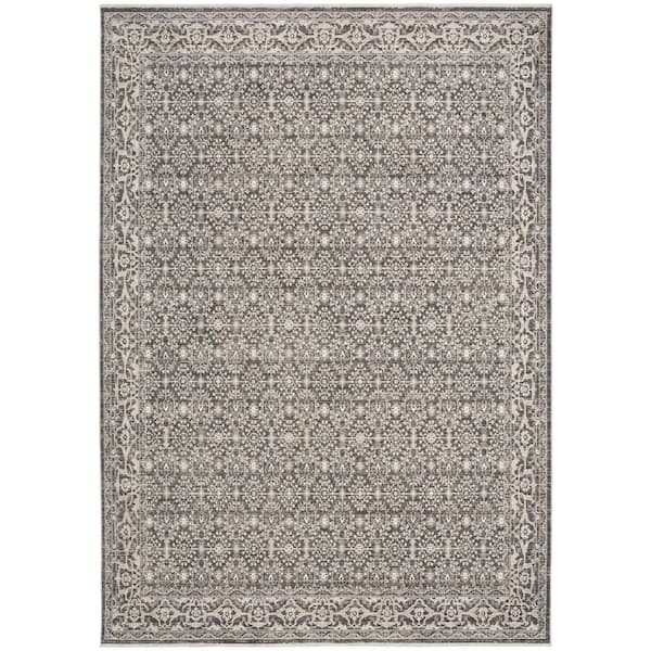 Outlines Charcoal Ivory 4 ft. x 6 ft. All-over design Traditional Area Rug