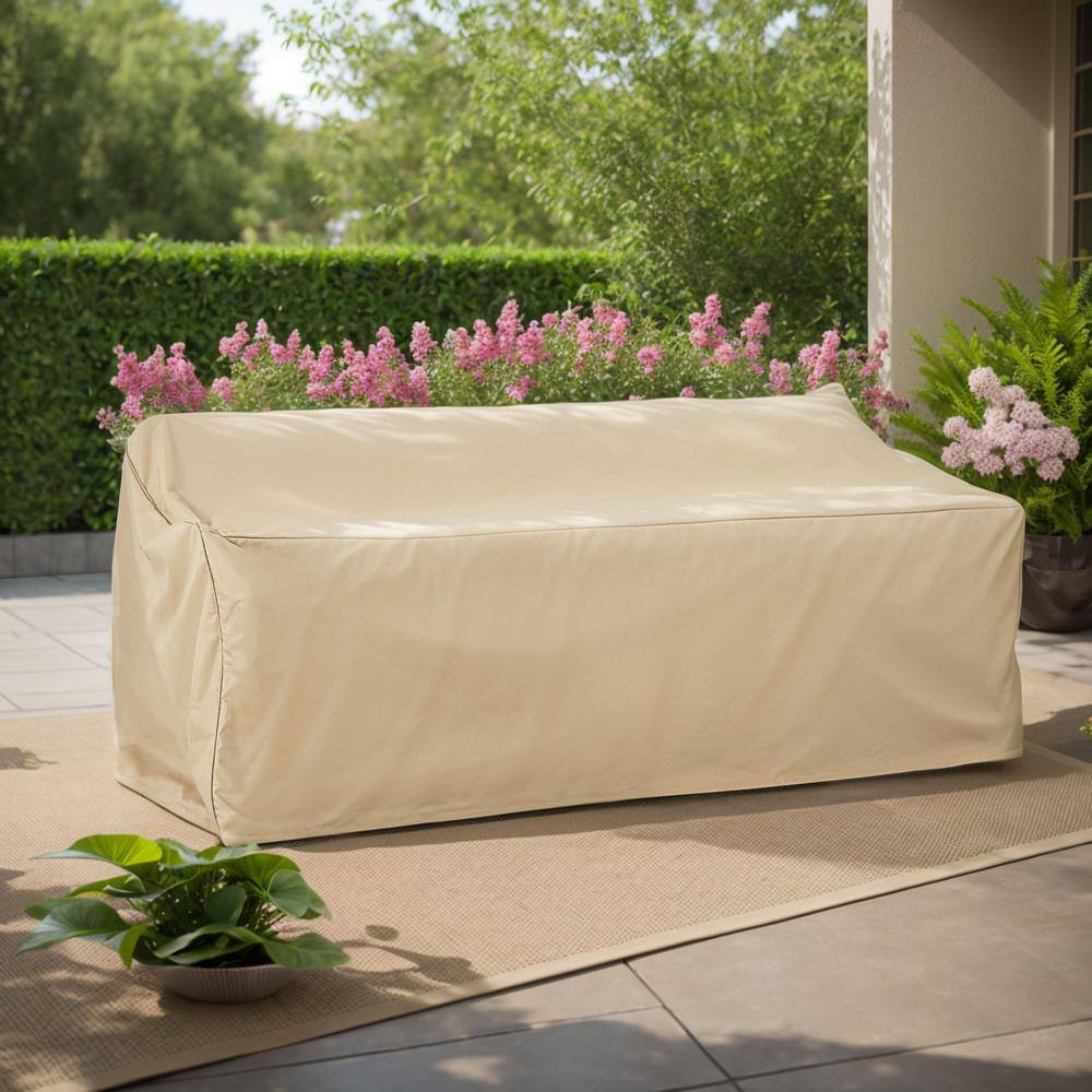 Beige Weather-Resistant Outdoor 3-Seater Sofa Cover
