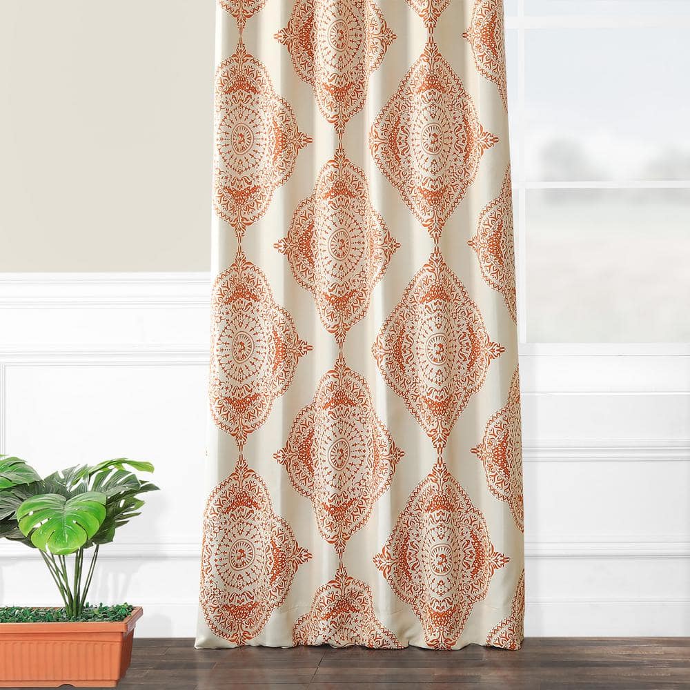 Henna Polyester Blackout 96" Window Curtain Panel