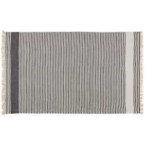 Strand Dark Gray/Beige 5 ft. x 8 ft. Coastal Indoor/Outdoor Area Rug