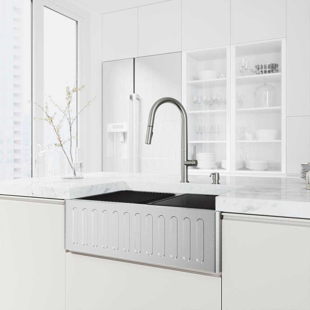 Oxford 30" Stainless Steel Farmhouse Kitchen Sink with Accessories