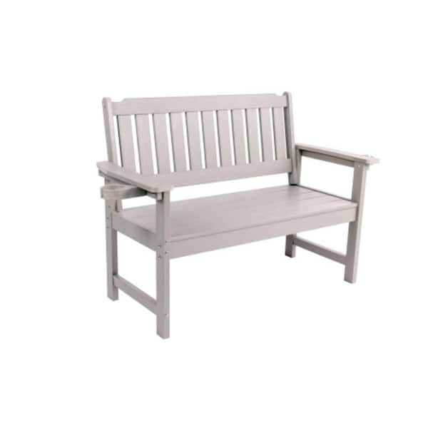 Versatile Light Gray Metal Minimalist Outdoor Bench with Sharp Lines ...
