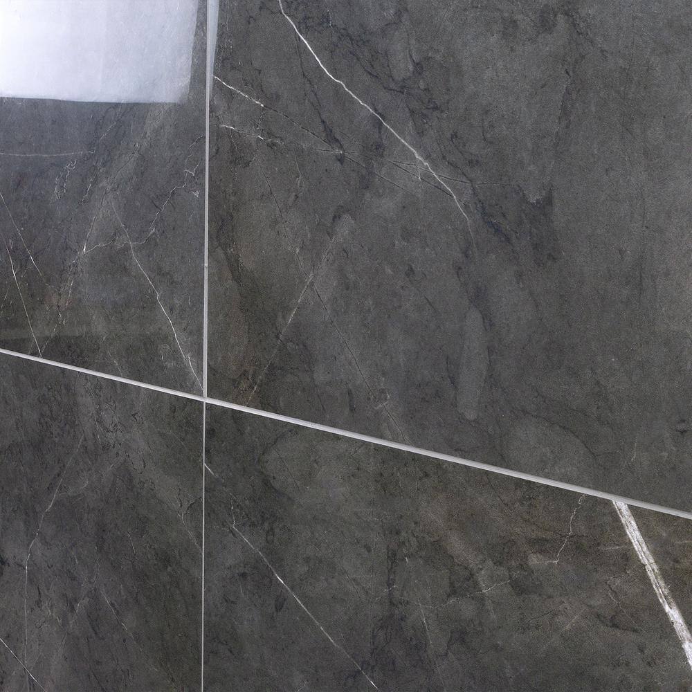Grace Dark Gray Polished Large Format Porcelain Tile