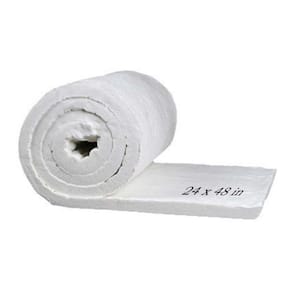 24 in. x 48 in. Ceramic Fiber Blanket Fireproof Insulation Baffle Rated to 2400F for Furnace, forging, Kiln and Stove