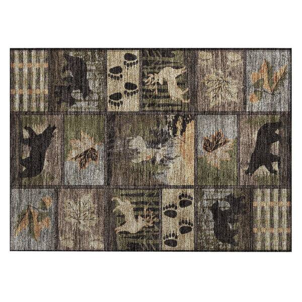 Chantille Machine Washable Indoor/Outdoor Abstract ACN2448 Black 2 ft. x 3 ft. Accent Rug