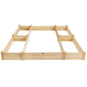 11 in. Natural Wooden Garden Raised Bed for Backyard and Patio