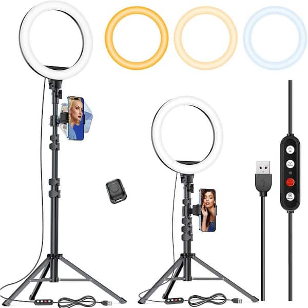 10.2 Selfie Ring Light with 65 Adjustable Tripod Stand and Phone Holder for Makeup/Live Stream/Photography