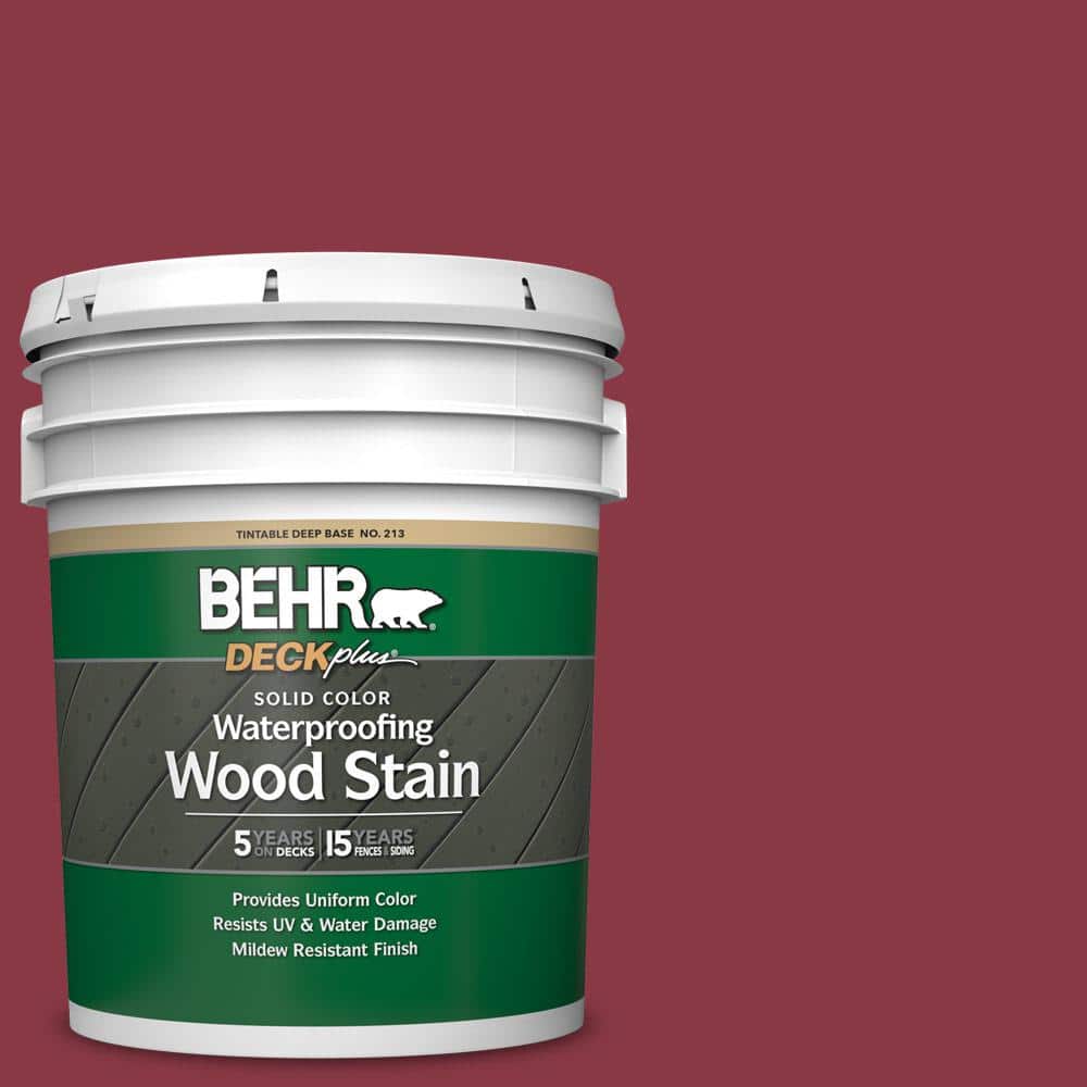5 gal. #PPU1-10 Forbidden Red Solid Color Waterproofing Exterior Wood Stain