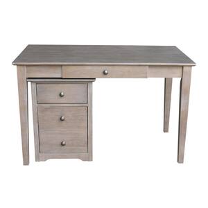 48 in. Rectangular Weathered Gray Taupe 3 Drawer Computer Desk with Built-In Storage