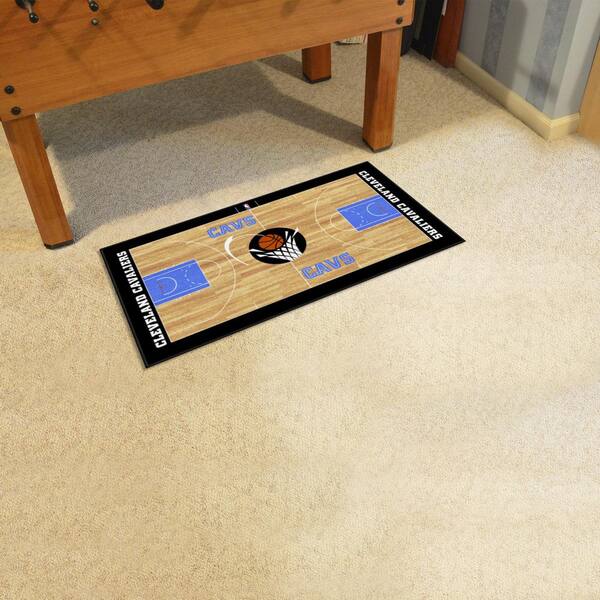 NBA Retro Cleveland Cavaliers Black 2 ft. x 4 ft. Court Area Rug