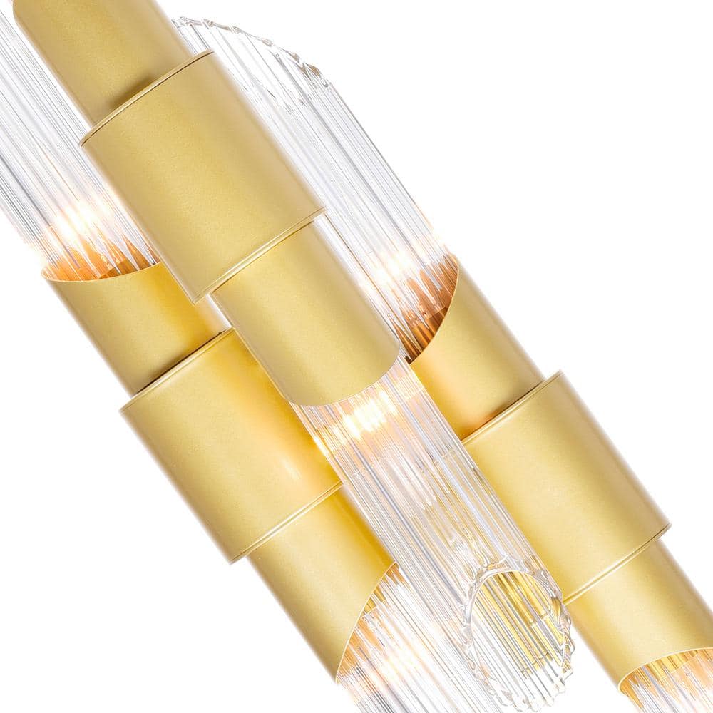 Elegant Mini Croissant 6-Light Gold Pendant with Glass Accents