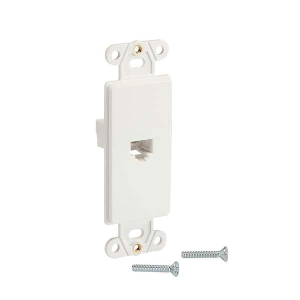 1-Gang Phone Jack Plastic Wall Plate Insert, White