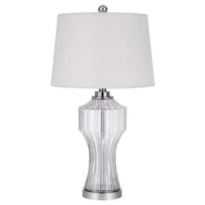 26 in. Clear Standard Light Bulb Bedside Table Lamp