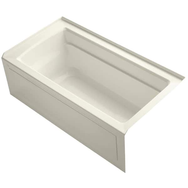 KOHLER Archer 60 in. x 32 in. Soaking Bathtub with Right-Hand Drain in Biscuit