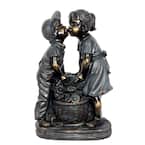 Kissing Boy and Girl in Bronze Look Statue