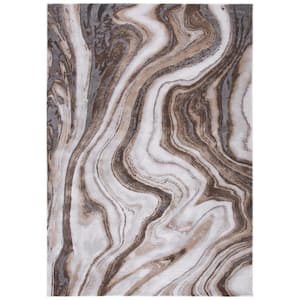 Craft Gold/Gray 3 ft. x 5 ft. Marbled Abstract Area Rug