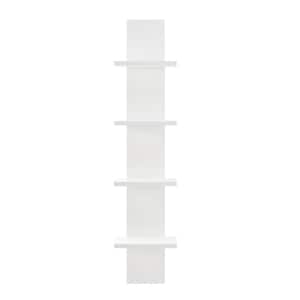 Arica 9 in. x 6.5 in. White Utility Column 4-Tier Spine Decorative Wall Shelf