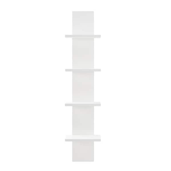 Danya B Arica 9 In X 65 In White Utility Column 4 Tier Spine Decorative Wall Shelf Qba2248wh