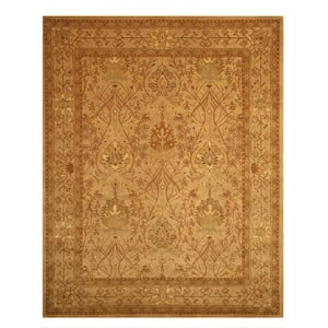 Beige Hand-Tufted Wool Traditional Morris Rug, 2 ft. 6 in. x 10 ft., Area Rug