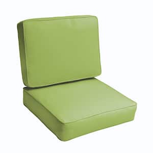 23.5 x 23 Deep Seating Outdoor Corded Cushion Set in Solid Apple Green