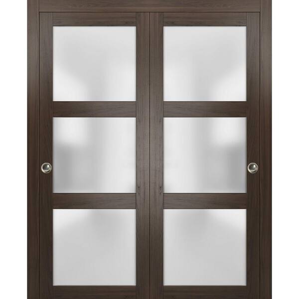 Reviews For Sartodoors In X In Panel Brown Finished Wood Sliding Door With Closet