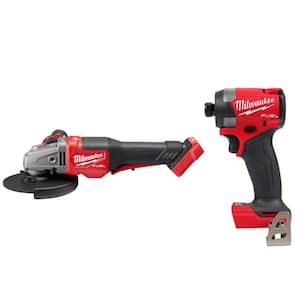 M18 FUEL 18- V Lithium-Ion Brushless Cordless 4-1/2 in./6 in. Braking Grinder with with FUEL 1/4 in. Hex Impact Driver