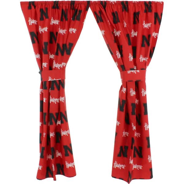 College Covers Red Rod Pocket Room Darkening Curtain - 42 in. W x 63 in. L (Set of 2)