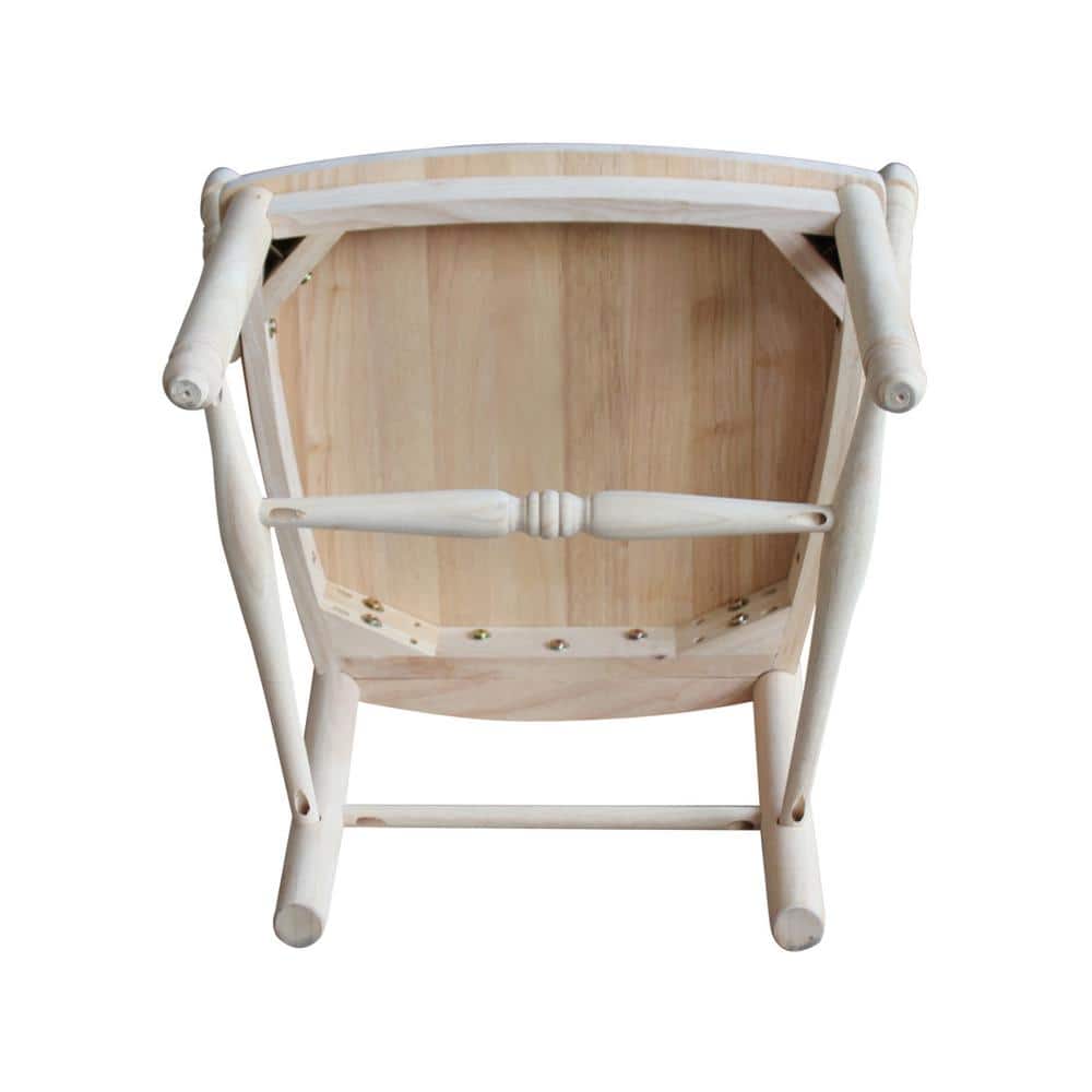 Traditional Sheafback Solid Wood Dining Chair in Unfinished Brown