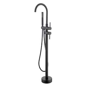 Single-Handle Claw Foot Freestanding Tub Faucet in Matte Black