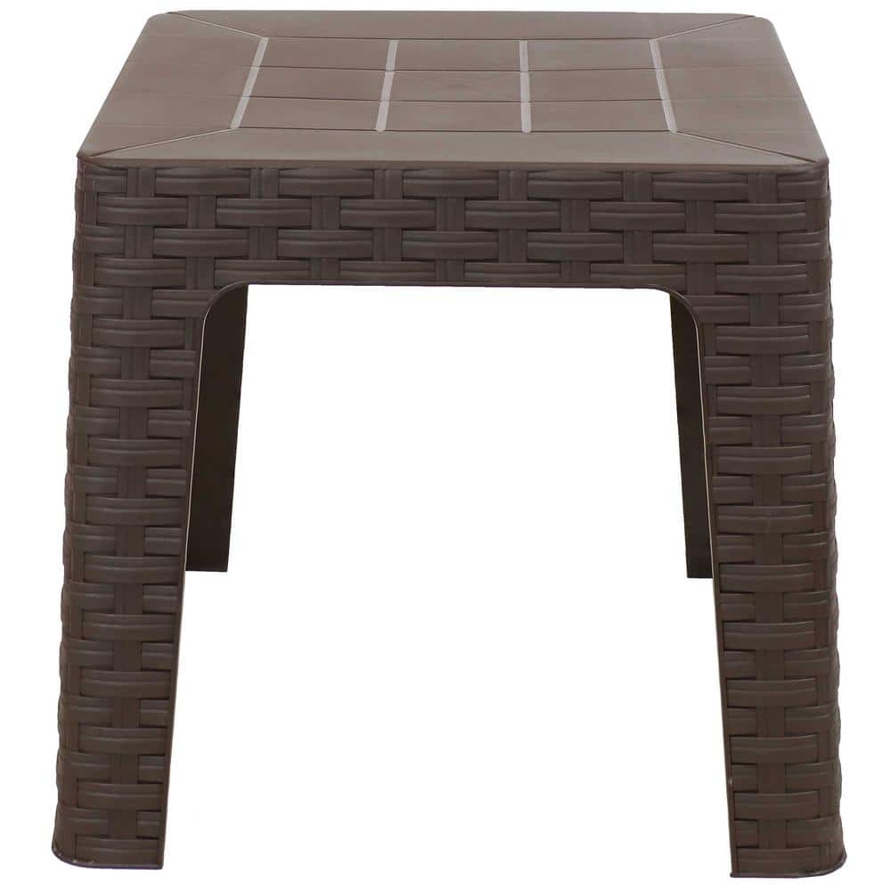Sunnydaze 18" Brown Polypropylene Patio Side Table