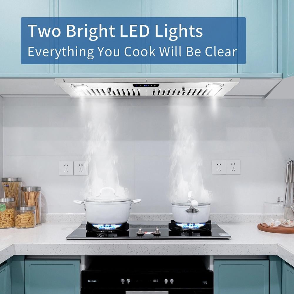 30-Inch Stainless Steel Insert Range Hood with LED Lights